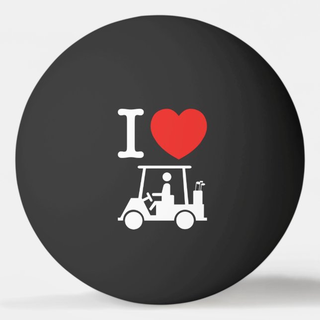 I Heart (Liebe) Golf Cart Ping-Pong Ball (Vorderseite)