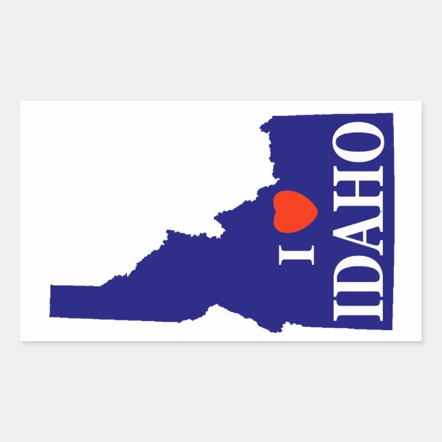 I Heart (Liebe) Idaho Rechteckiger Aufkleber (Vorderseite)