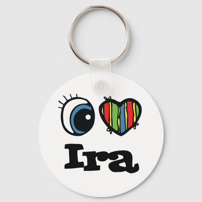 I Heart (Liebe) Ira Schlüsselanhänger (Vorderseite)