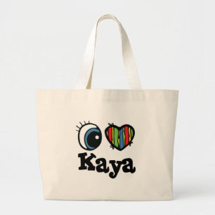 I Heart (Liebe) Kaya Jumbo Stoffbeutel