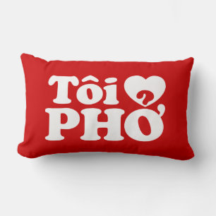I Heart (Liebe Pho (Tôi PHỞ) vietnamesische Sprach Lendenkissen