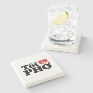 I Heart (Liebe Pho (Tôi PHỞ) vietnamesische Sprach Steinuntersetzer