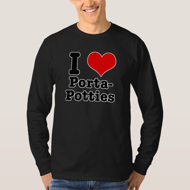 I HEART (LIEBE) porta potties T-Shirt (Vorderseite)