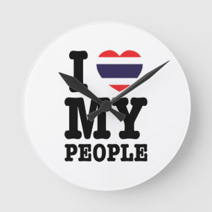 I Heart (Liebe) Runde Wanduhr