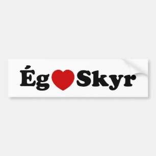 I Heart (Liebe) Skyr [Ég Elska Skyr] Isländisch Autoaufkleber