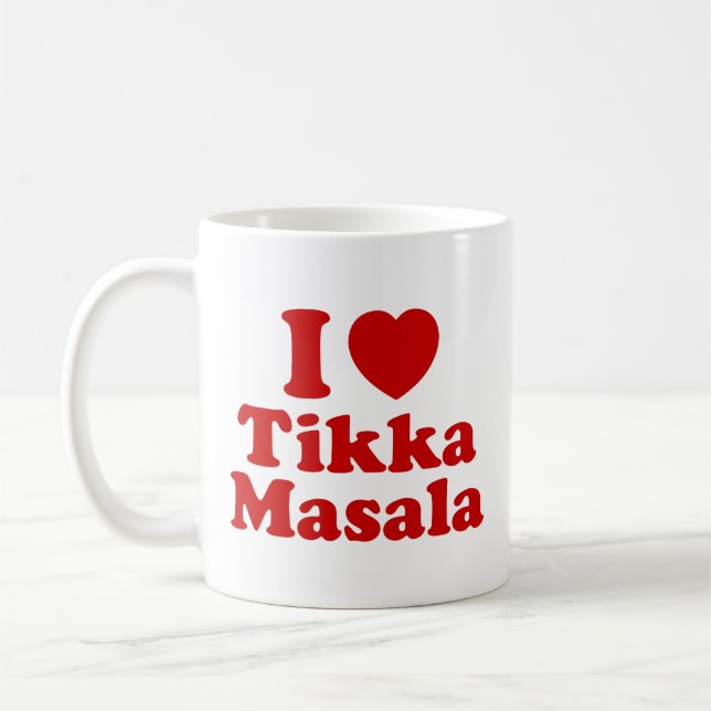 I Heart (Liebe) Tikka Masala Kaffeetasse (Links)
