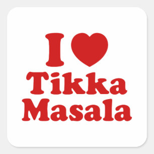 I Heart (Liebe) Tikka Masala Quadratischer Aufkleber