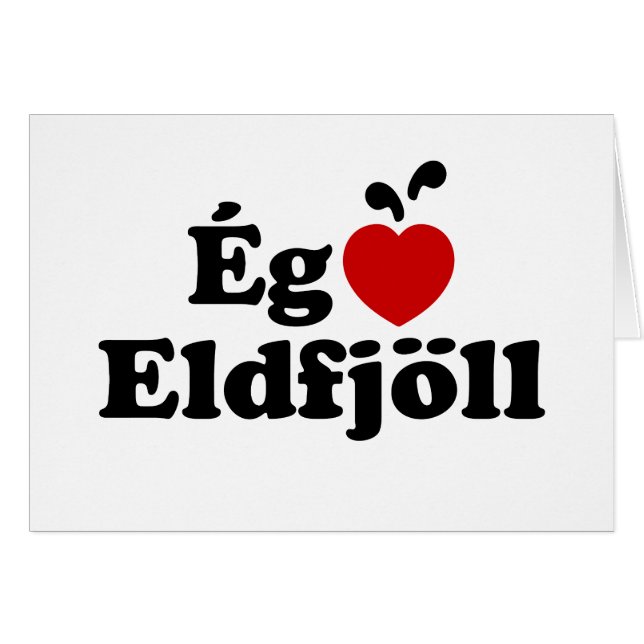 I Heart (Liebe) Vulkane [Ég Elska Eldfjöll] Karten (Vorderseite (Horizontal))