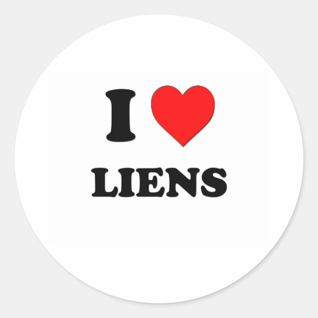 I Heart Liens Runder Aufkleber (Vorderseite)