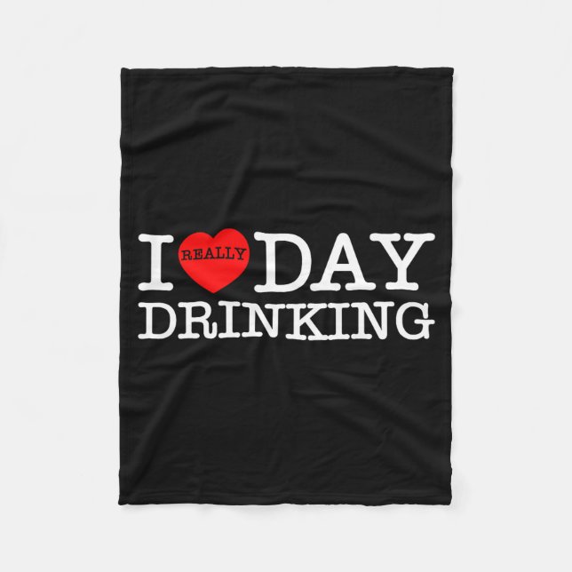 I Heart Love Day Drinking Party Funny Barbecue Fam Fleecedecke (Vorderseite)