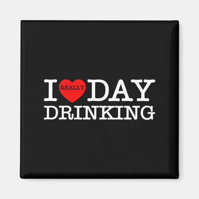 I Heart Love Day Drinking Party Funny Barbecue Fam Magnet (Vorne)
