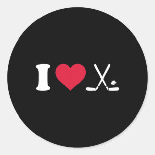 I Heart Love Field Hockey - Unisex Runder Aufkleber