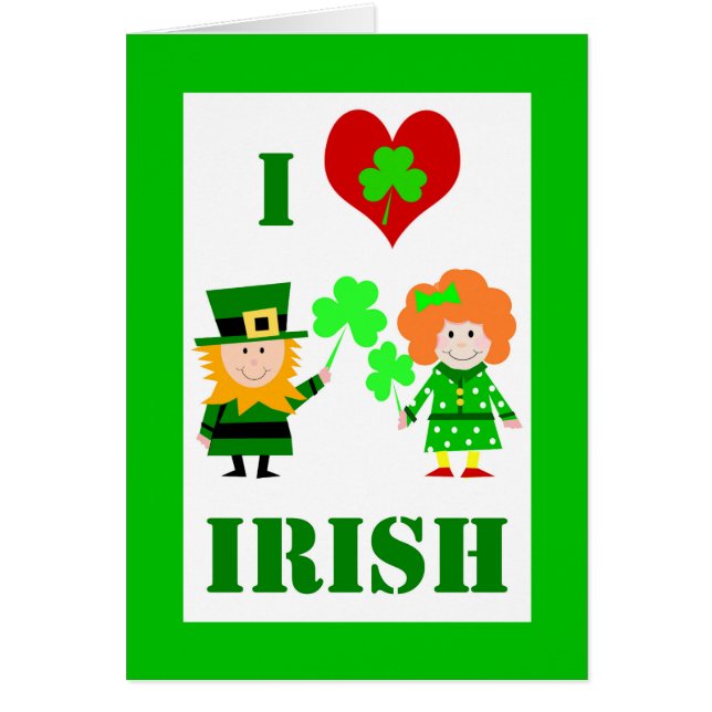 I Heart / Love Irish, St. Patrick's Day, mignonne (Devant)