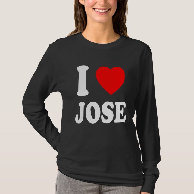 I Heart Love Jose Cute Matching Couple Spouse T-Shirt (Vorderseite)