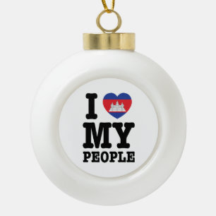 I Heart (Love) Keramik Kugel-Ornament