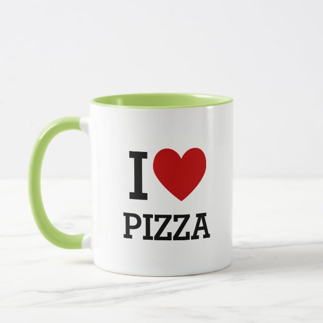 I Heart Love Pizza Mug – Funny Pizza Lover Gift (Gauche)
