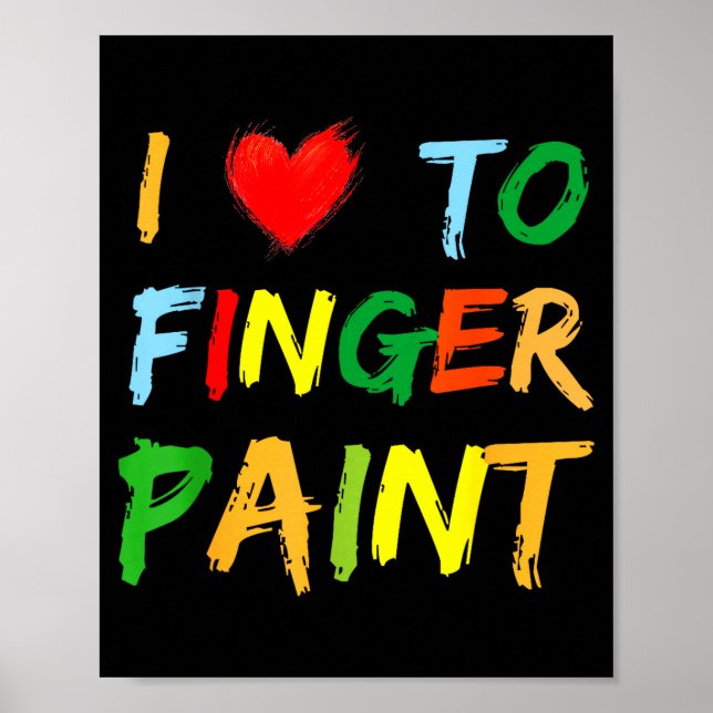 I Heart Love To Finger Paint I'm Paint Cute Couple Poster (Vorne)