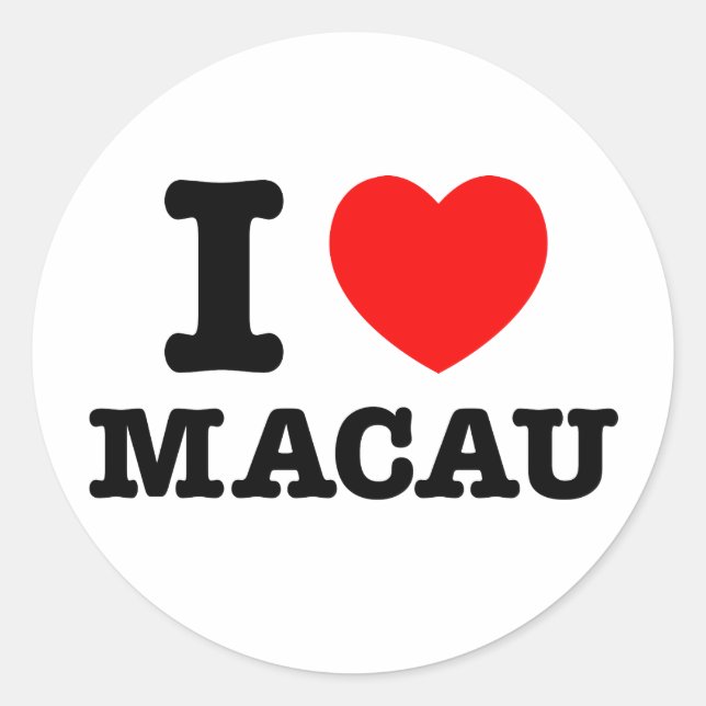 I Heart Macau Runder Aufkleber (Vorderseite)