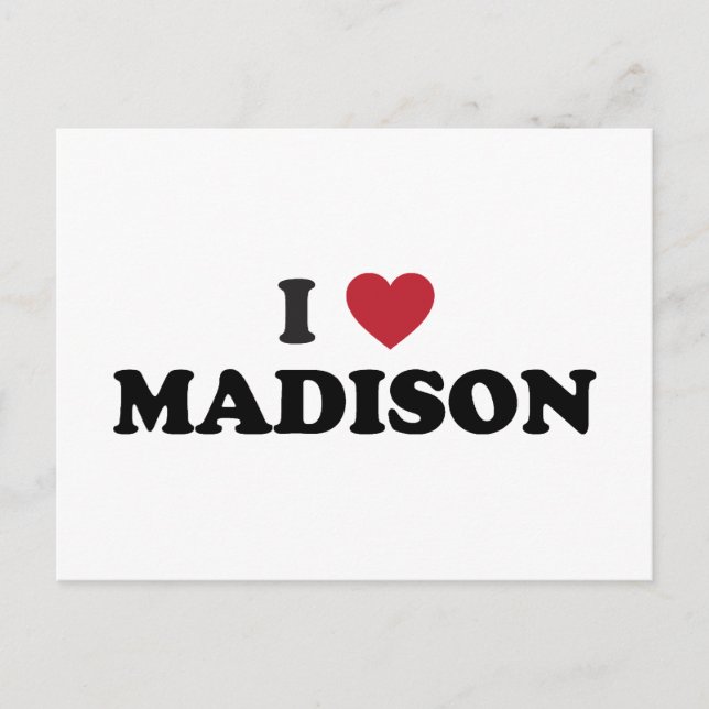 I Heart Madison Wisconsin Postkarte (Vorderseite)