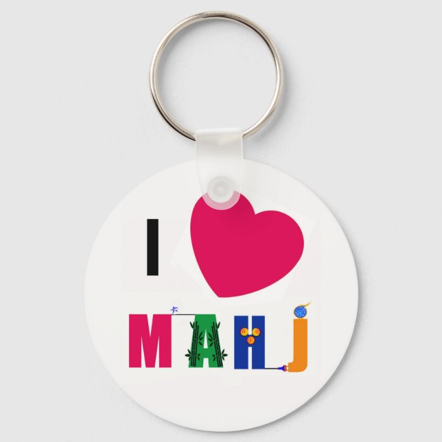 I Heart Mahj Schlüsselanhänger (Vorderseite)