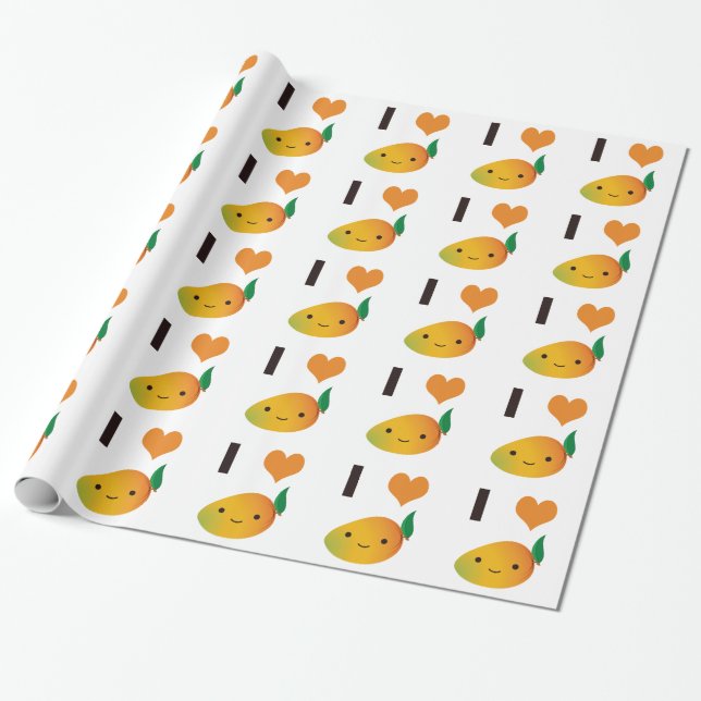 I Heart Mango Geschenkpapier (Ungerollt)