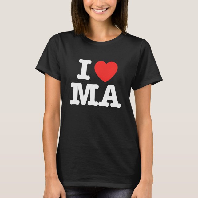 I Heart Massachusetts (MA) Liebe Sweatshirt T-Shirt (Vorderseite)