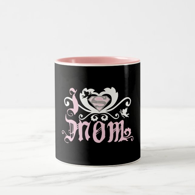 I Heart Mom  Pink Zweifarbige Tasse (Mittel)