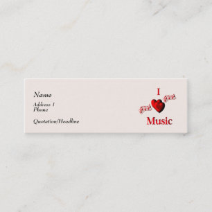 I Heart Music Business Card Mini Visitenkarte