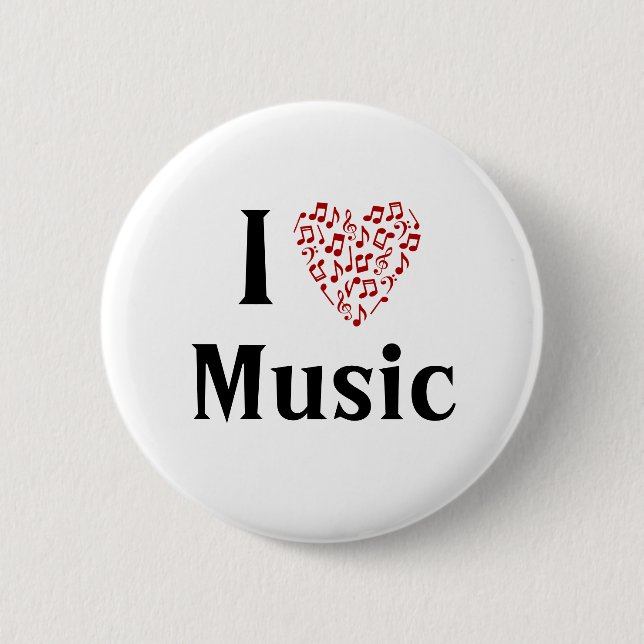 I Heart Music Customizable Button (Vorderseite)