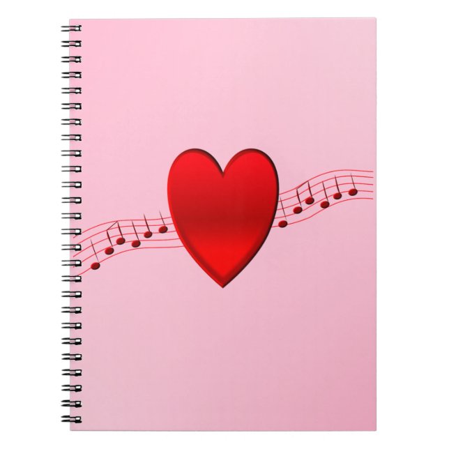 I Heart Music Notizblock (Vorderseite)