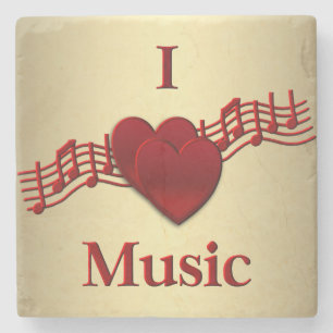 I Heart Music Steinuntersetzer