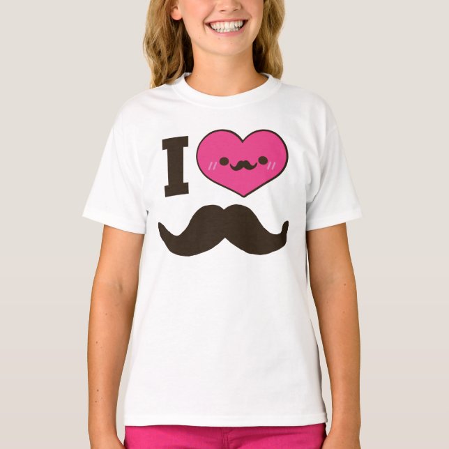 I Heart Mustaches T-Shirt (Vorderseite)