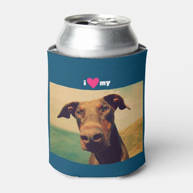 I Heart My Doberman Dosenkühler (Kanne Vorderseite)