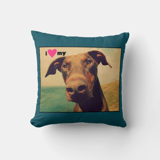 I Heart My Doberman Kissen (Vorderseite)