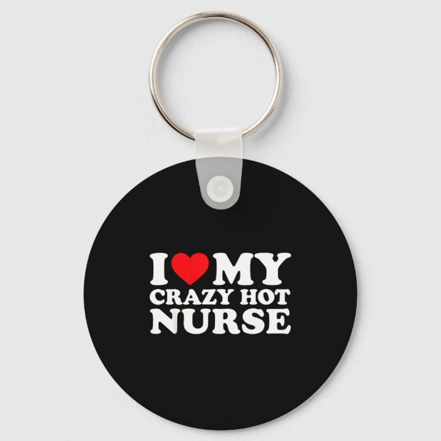 I Heart My Nurse Husband Wife Funny Matching Coupl Schlüsselanhänger (Vorderseite)