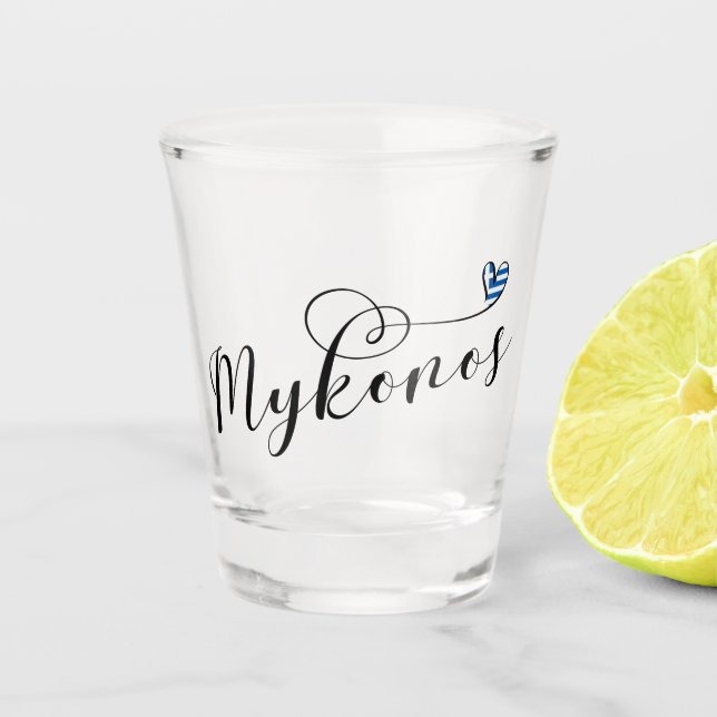 I Heart Mykonos, Griechenland Schnapsglas (Vorderseite)
