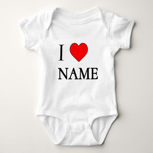 I heart name (customisable) baby strampler (Vorderseite)