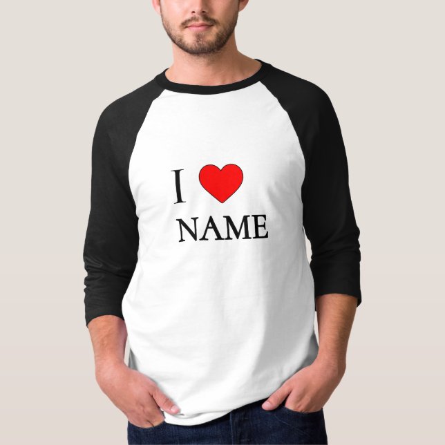 I heart name (customisable) T-Shirt (Vorderseite)