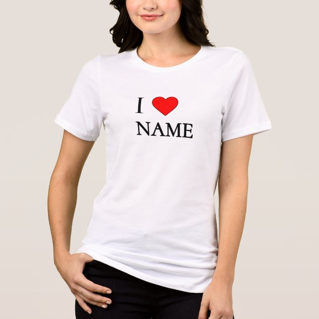I heart name (customisable) Tri-Blend shirt (Vorderseite)