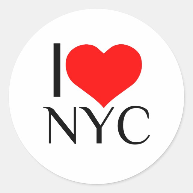 I HEART NYC RUNDER AUFKLEBER (Vorderseite)
