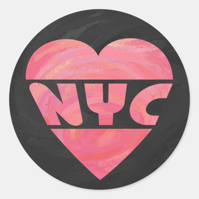 I Heart NYC Runder Aufkleber (Vorderseite)
