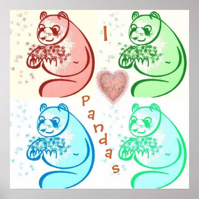 I Heart Pandas Poster (Vorne)