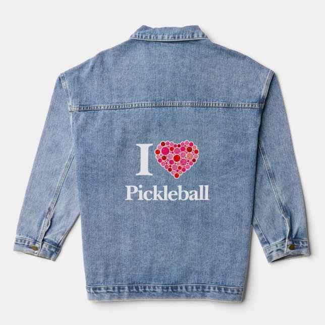 I Heart Pickleball Rempli Coeur rose et rouge (Verso)