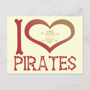 I Heart Pirates Postkarte