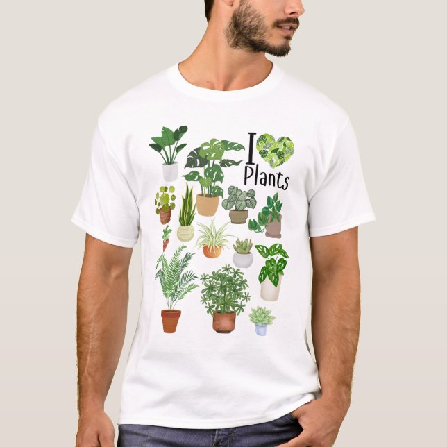 I Heart Plants Basic T-Shirt (Vorderseite)