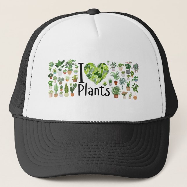 I Heart Plants Hat Truckerkappe (Vorderseite)