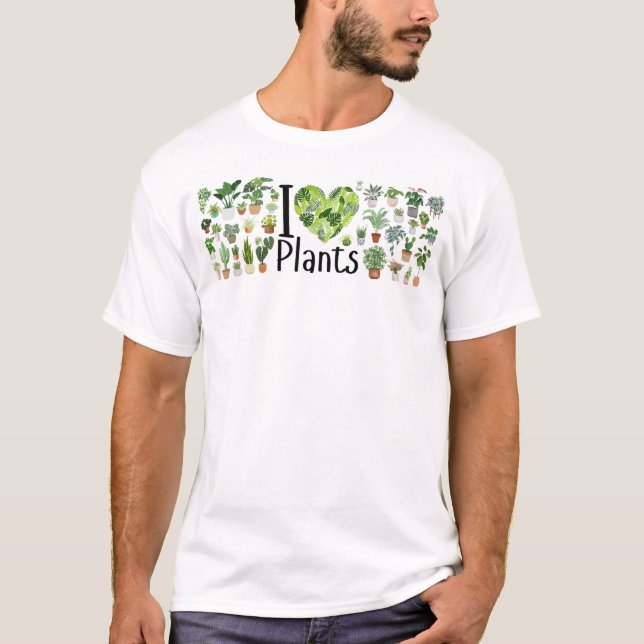 I Heart Plants Men's Basic T-Shirt (Vorderseite)