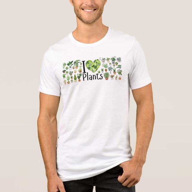 I Heart Plants Men's Tri Blend T-Shirt Tri-Blend Shirt (Vorderseite)