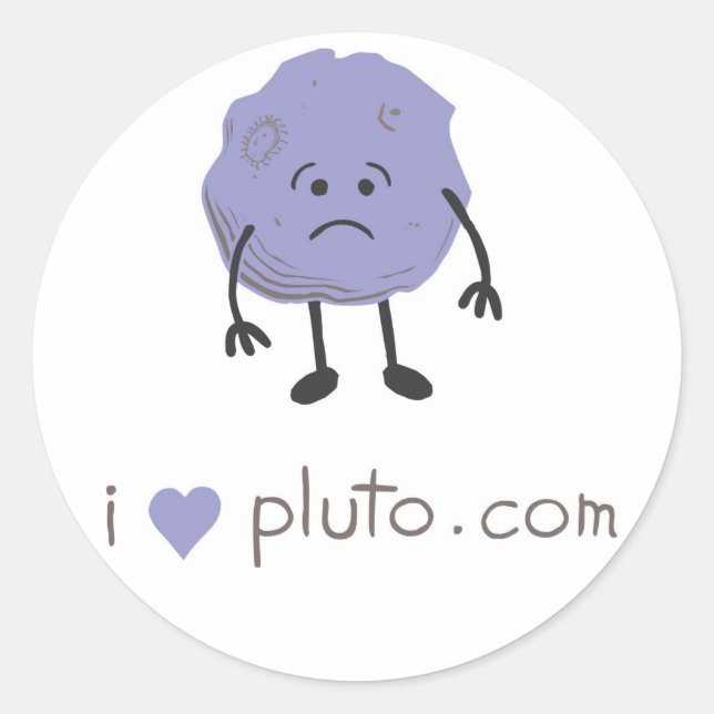 i heart pluto.com runder aufkleber (Vorderseite)