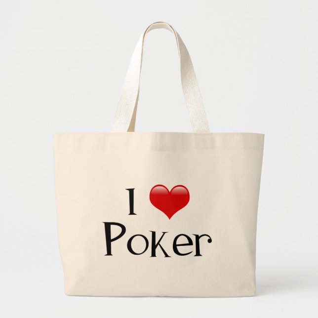 I Heart Poker Jumbo Stoffbeutel (Vorne)